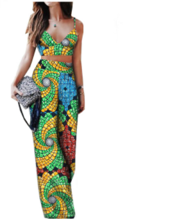 African Print Ladies Two Piece Suit