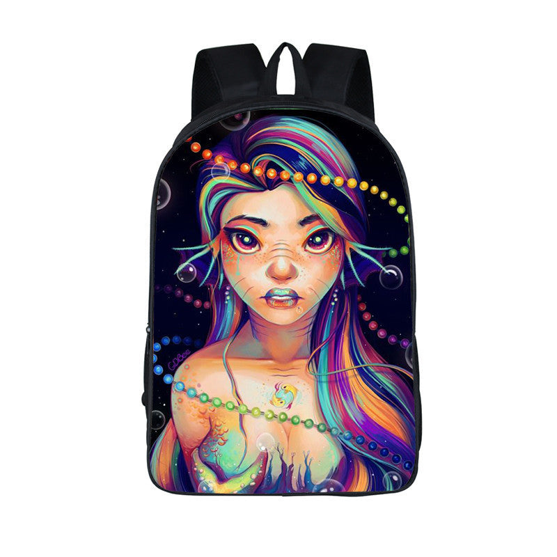 3D African Girl New Cartoon Print Backpack