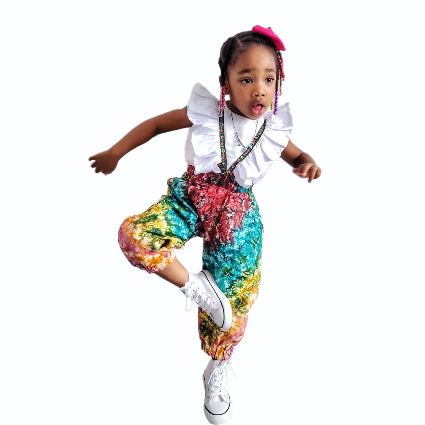 Girls Tye dye Adire Jumpsuit