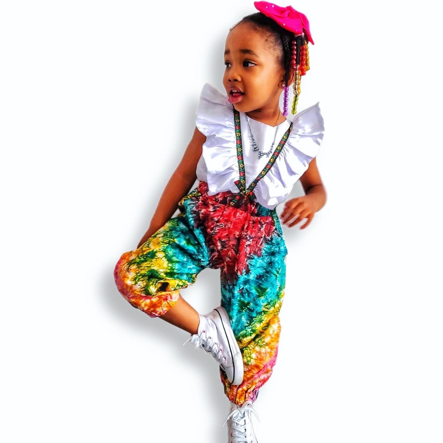 Girls Tye dye Adire Jumpsuit