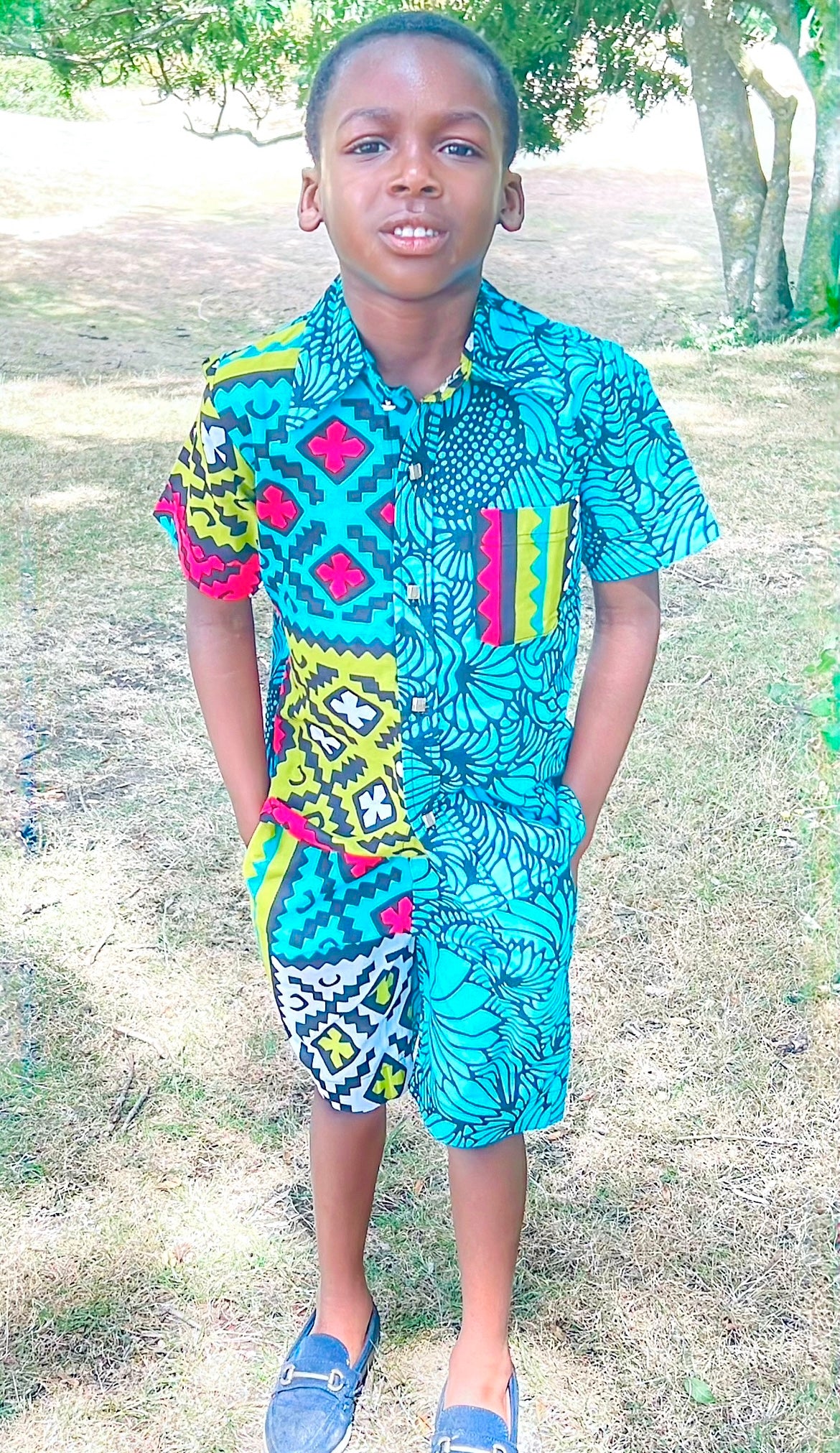 Boys African print top and short