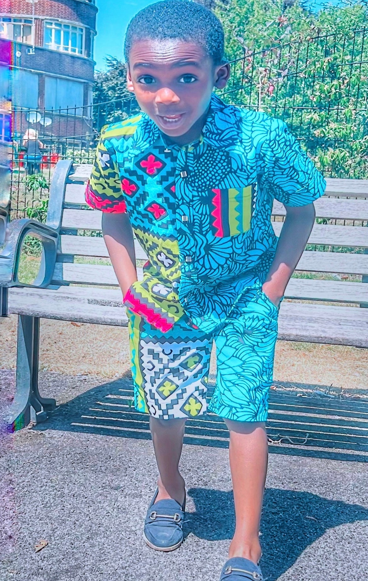 Boys African print top and short