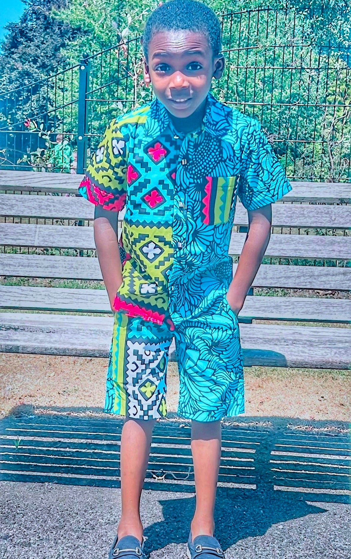 Boys African print top and short