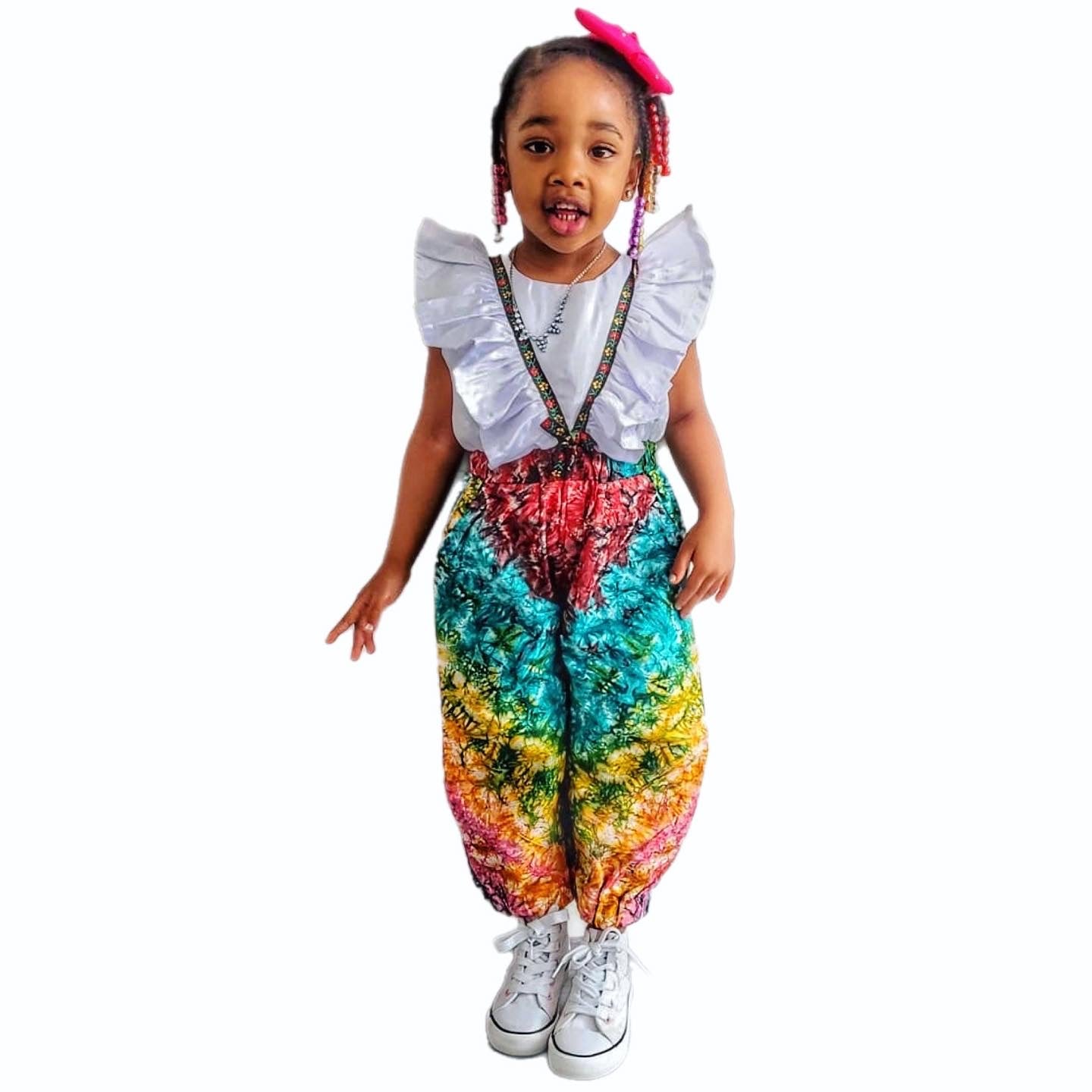 Girls Tye dye Adire Jumpsuit