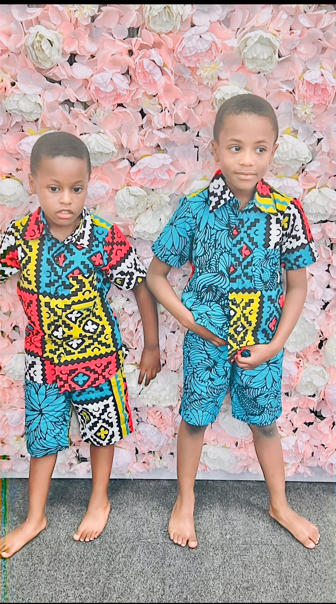 Boys African print top and short